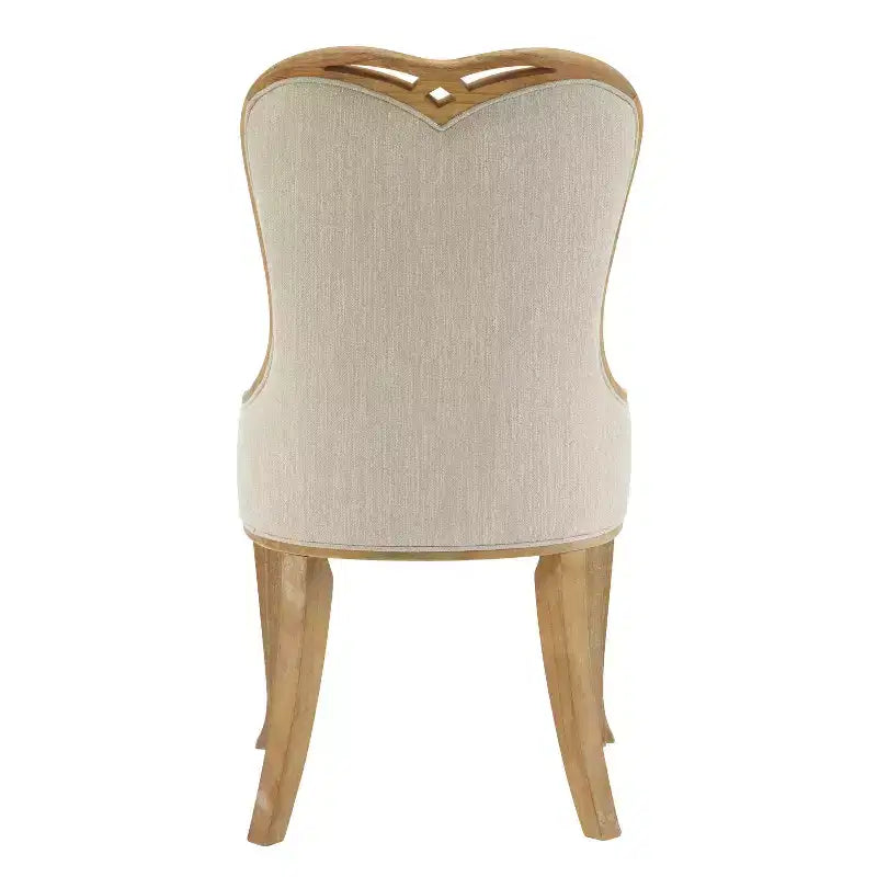 Lot de 2 chaises de salle à manger capitonnées à oreilles de style campagnard français – Cadre en bois d'hévéa, rembourrées
