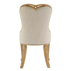 Lot de 2 chaises de salle à manger capitonnées à oreilles de style campagnard français – Cadre en bois d'hévéa, rembourrées