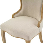 Lot de 2 chaises de salle à manger capitonnées à oreilles de style campagnard français – Cadre en bois d'hévéa, rembourrées
