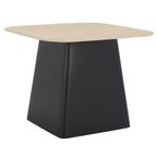 Table d'appoint Fedo moderne en porcelaine – Beige et structure en fer noir, carré de 19,7 po