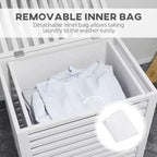 Panier à linge en bambou avec couvercle et sac de doublure amovible – Café, capacité 55 L
