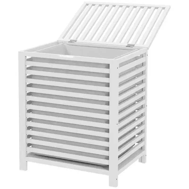 Panier à linge en bambou avec couvercle et sac de doublure amovible – Café, capacité 55 L