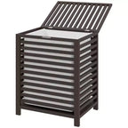 Panier à linge en bambou avec couvercle et sac de doublure amovible – Café, capacité 55 L