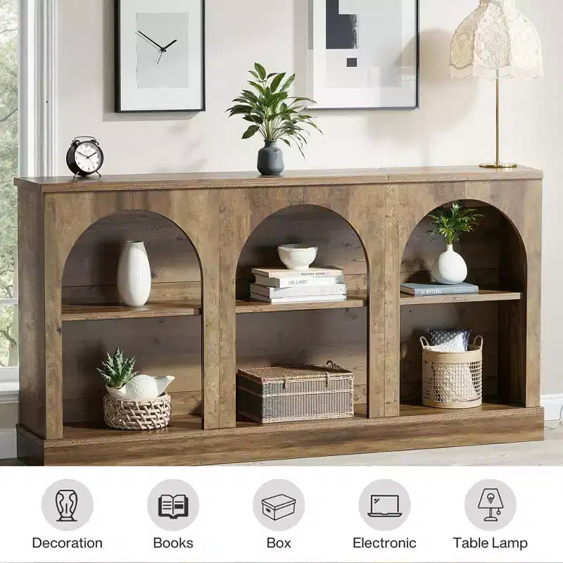 Table d'entrée de ferme multifonctionnelle de 63 po – Table de canapé, table de couloir et meuble TV