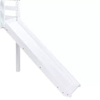 Lit mezzanine bas jumeau avec toboggan, échelle et barrières de sécurité – Blanc, Bois massif