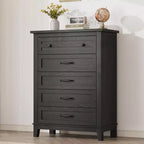 Freestanding 41.3 Tall Vertical Drawer Dresser with Storage , Wooden Closet Storage Chest for Living Room, Bedroom, Entryway, Bedroom