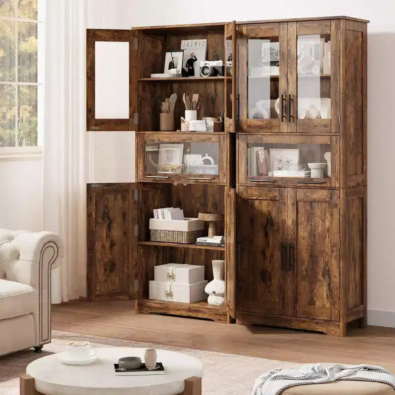 Colonne de salle de bain – Meuble de rangement sur pied avec portes et étagères réglables