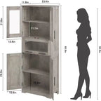 Colonne de salle de bain – Meuble de rangement sur pied avec portes et étagères réglables
