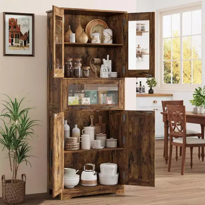 Colonne de salle de bain – Meuble de rangement sur pied avec portes et étagères réglables