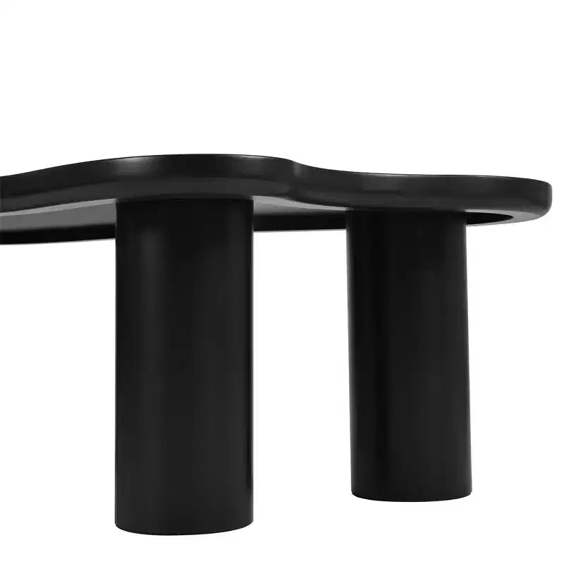 Table basse en forme de nuage noir/blanc, table d'appoint à coin rond à 3 pieds