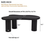 Table basse en forme de nuage noir/blanc, table d'appoint à coin rond à 3 pieds