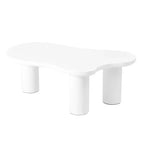 Table basse en forme de nuage noir/blanc, table d'appoint à coin rond à 3 pieds