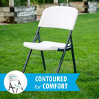 Chaise pliante à piétement en boucle, usage commercial léger, lot de 4 – Blanc, utilisation intérieure et extérieure