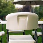 Chaise pliante à piétement en boucle, usage commercial léger, lot de 4 – Blanc, utilisation intérieure et extérieure