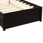 Lit plateforme jumeau avec lit gigogne, brun/noyer, 2 couchages, cadre en bois