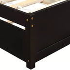Lit plateforme jumeau avec lit gigogne, brun/noyer, 2 couchages, cadre en bois