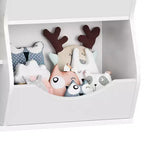 Étagère à livres et à jouets 3 niveaux 5 compartiments pour enfant Gris / Couleurs rétro / Blanc, 1 enfant