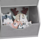 Étagère à livres et à jouets 3 niveaux 5 compartiments pour enfant Gris / Couleurs rétro / Blanc, 1 enfant