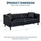 Canapé Chesterfield 3 places en similicuir noir
