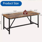 Table à manger rectangulaire 6 à 8 places, coloris gris / rétro, style industriel, structure métallique
