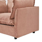 Ensemble fauteuil et ottoman en chenille, 2 places, beige / noir / vert / rose