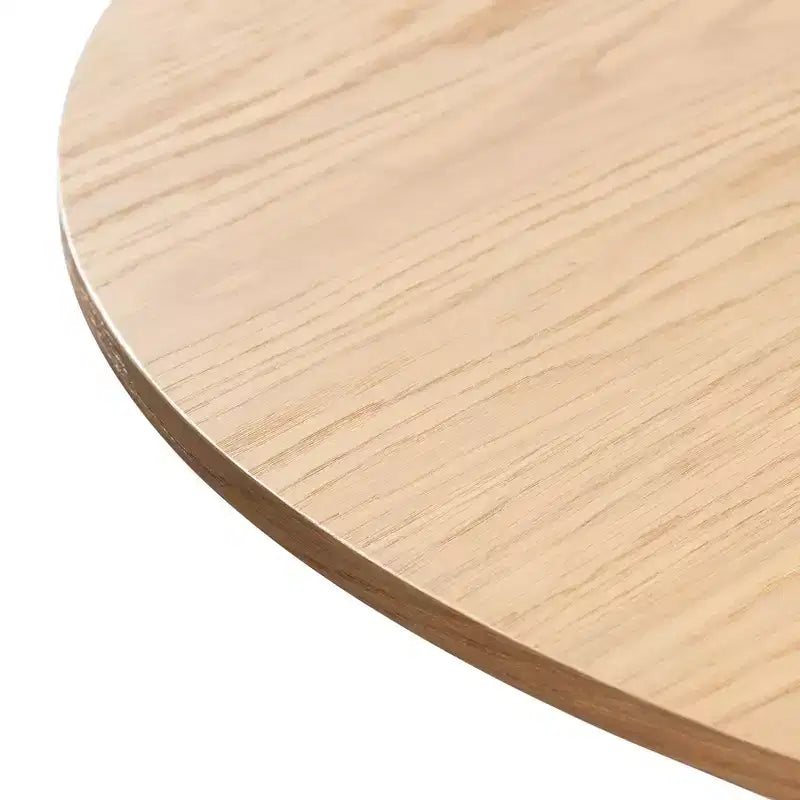 Table à manger ronde jaune, style piédestal, 4 places