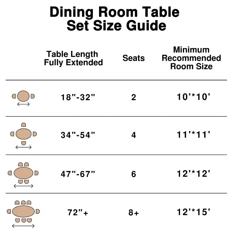 Table à manger ronde en bois massif noir, 4 personnes