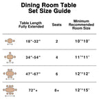 Table à manger ronde en bois massif noir, 4 personnes
