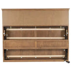 Lit escamotable double Whisen Wood avec station de recharge et tiroir