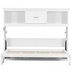 Lit escamotable double Whisen Wood avec station de recharge et tiroir