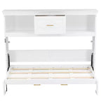 Lit escamotable double Whisen Wood avec station de recharge et tiroir