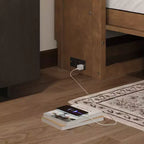 Lit escamotable double Whisen Wood avec station de recharge et tiroir