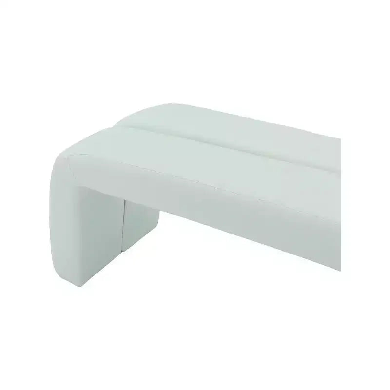 Mint Faux Leather Channel Tufted Bench, 1-Person