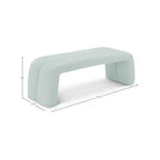 Banc capitonné en similicuir vert menthe, 1 place