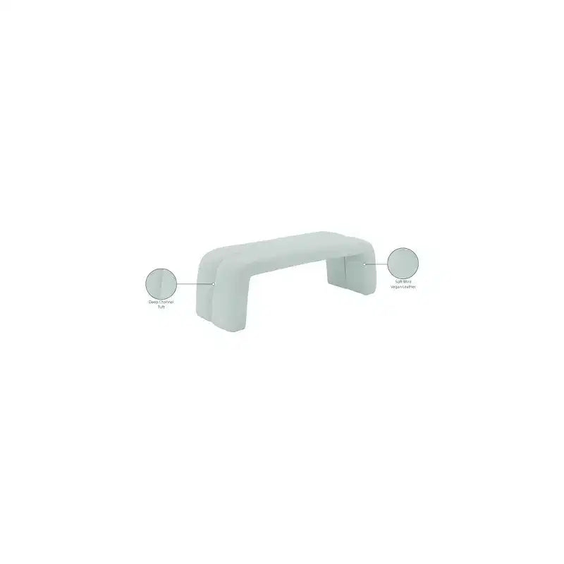 Banc capitonné en similicuir vert menthe, 1 place