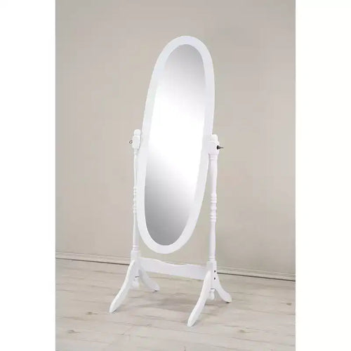 TUYOHW Anna Style Decorative Full Length Mirror for Bedroom,Dressing Room,Traditional Standing Full Cheval Mirror with Wood Frame,White