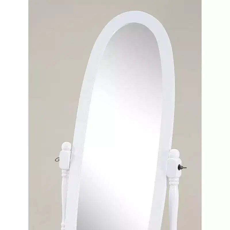 Miroir décoratif pleine longueur Anna Style avec cadre en bois, blanc – Chambre et dressing