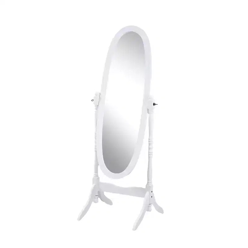 Anna Style Decorative Full Length Mirror with Wood Frame, White – Bedroom & Dressing Room