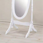 Miroir décoratif pleine longueur Anna Style avec cadre en bois, blanc – Chambre et dressing