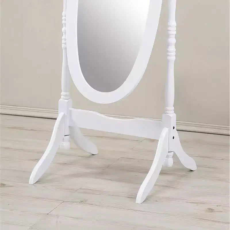 Anna Style Decorative Full Length Mirror with Wood Frame, White – Bedroom & Dressing Room