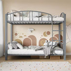 Lit superposé en métal avec barrière de sécurité et échelle – Noir / Or / Gris / Rose / Blanc – 2 couchages