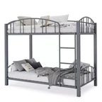 Lit superposé en métal avec barrière de sécurité et échelle – Noir / Or / Gris / Rose / Blanc – 2 couchages