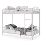 Lit superposé en métal avec barrière de sécurité et échelle – Noir / Or / Gris / Rose / Blanc – 2 couchages