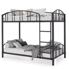 Lit superposé en métal avec barrière de sécurité et échelle – Noir / Or / Gris / Rose / Blanc – 2 couchages