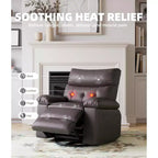 Fauteuil inclinable releveur avec fonctions Chaleur et Massage, pivotant à 360°, 1 place (Beige / Marron foncé / Gris / Couleur rétro)