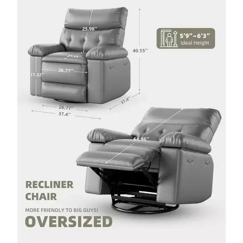 Fauteuil inclinable releveur avec fonctions Chaleur et Massage, pivotant à 360°, 1 place (Beige / Marron foncé / Gris / Couleur rétro)