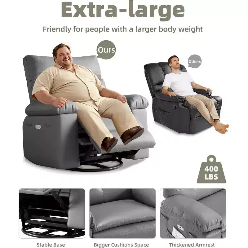 Fauteuil inclinable releveur avec fonctions Chaleur et Massage, pivotant à 360°, 1 place (Beige / Marron foncé / Gris / Couleur rétro)