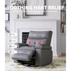 Fauteuil inclinable releveur avec fonctions Chaleur et Massage, pivotant à 360°, 1 place (Beige / Marron foncé / Gris / Couleur rétro)