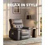 Fauteuil inclinable releveur avec fonctions Chaleur et Massage, pivotant à 360°, 1 place (Beige / Marron foncé / Gris / Couleur rétro)