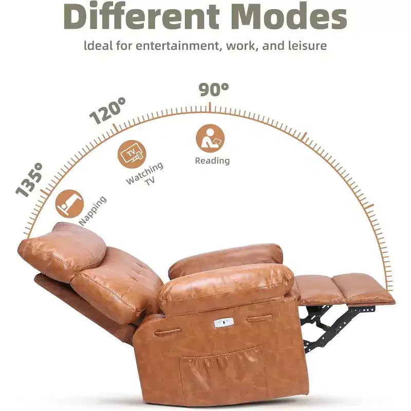Fauteuil inclinable releveur avec fonctions Chaleur et Massage, pivotant à 360°, 1 place (Beige / Marron foncé / Gris / Couleur rétro)